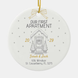 Ornamento De Cerâmica Nosso Primeiro Apartamento Ano e Nomes Personaliza