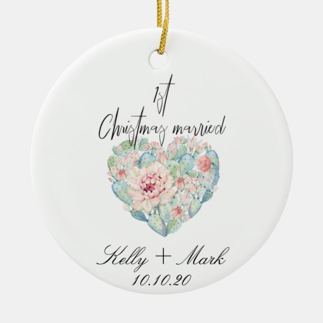 Ornamento De Cerâmica Nosso Primeiro Natal (Frente)