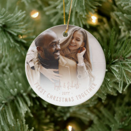 Ornamento De Cerâmica Nosso Primeiro Natal 5 Colagem de Fotos Árvore com