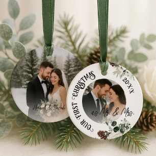 Ornamento De Cerâmica Nosso Primeiro Natal Casado