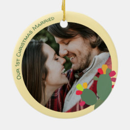 Ornamento De Cerâmica nosso primeiro Natal casado
