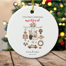 Nosso Primeiro Natal Casados Recém-Casados Fofo Fe