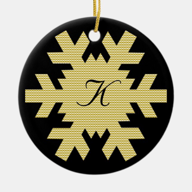 Ornamento De Cerâmica "Nosso Primeiro Natal" - com Nomes e Monograma [b] (Frente)