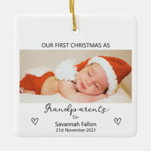 Ornamento De Cerâmica Nosso Primeiro Natal como Avós