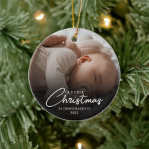 Nosso Primeiro Natal Como Avós Foto Elegante