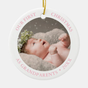 Ornamento De Cerâmica Nosso Primeiro Natal como Avós Foto Moderna