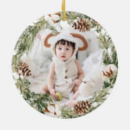 Ornamento De Cerâmica Nosso Primeiro Natal como Avós Joy Foto