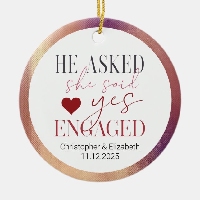 Ornamento De Cerâmica Nosso primeiro Natal Dourado de Rosa (Frente)