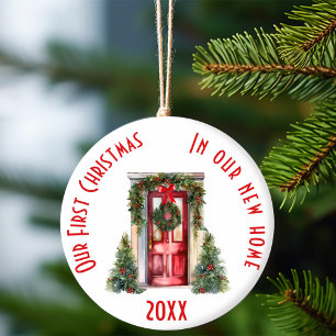 Ornamento De Cerâmica Nosso Primeiro Natal em Nossa Nova Casa