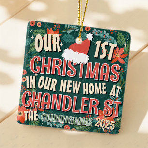 Ornamento De Cerâmica Nosso Primeiro Natal em nosso Novo Natal