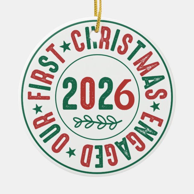 Ornamento De Cerâmica Nosso Primeiro Natal Feriado Em Café (Frente)