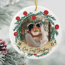 Nosso Primeiro Natal Foto Personalizada Casal