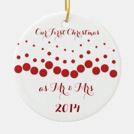 Ornamento De Cerâmica Nosso primeiro Natal junto