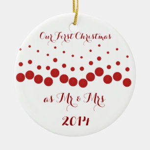 Ornamento De Cerâmica Nosso primeiro Natal junto