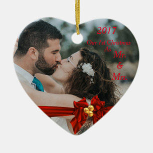 Ornamento De Cerâmica Nosso primeiro Natal junto 2017