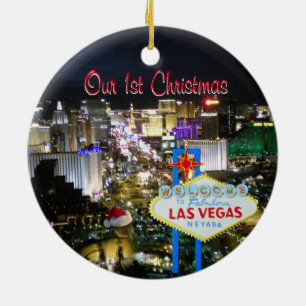 Ornamento De Cerâmica Nosso primeiro Natal Las Vegas