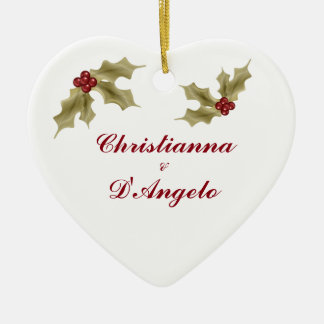 Ornamento De Cerâmica "Nosso Primeiro Natal/Marido e Esposa"