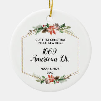 Ornamento De Cerâmica Nosso Primeiro Natal no nosso novo Natal
