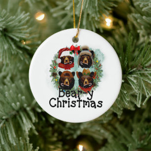 Ornamento De Cerâmica Nosso Primeiro Natal No País Da Ursa