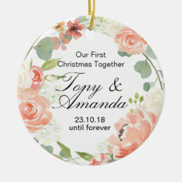 Ornamento De Cerâmica Nosso primeiro Natal Ornament junto