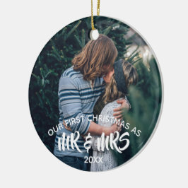 Ornamento De Cerâmica Nosso Primeiro Natal Personalizado