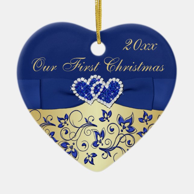 Ornamento De Cerâmica Nosso Primeiro Pedido de Manutenção de Natal (Frente)