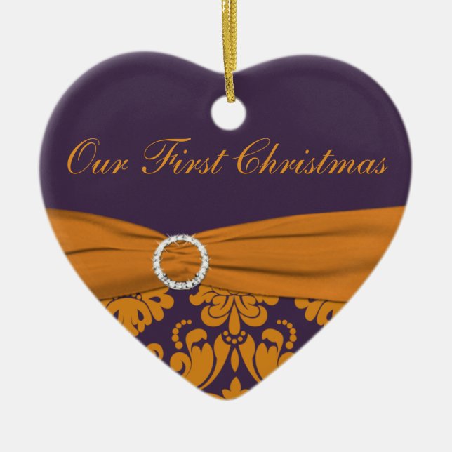 Ornamento De Cerâmica Nosso Primeiro Pedido de Manutenção de Natal (Frente)