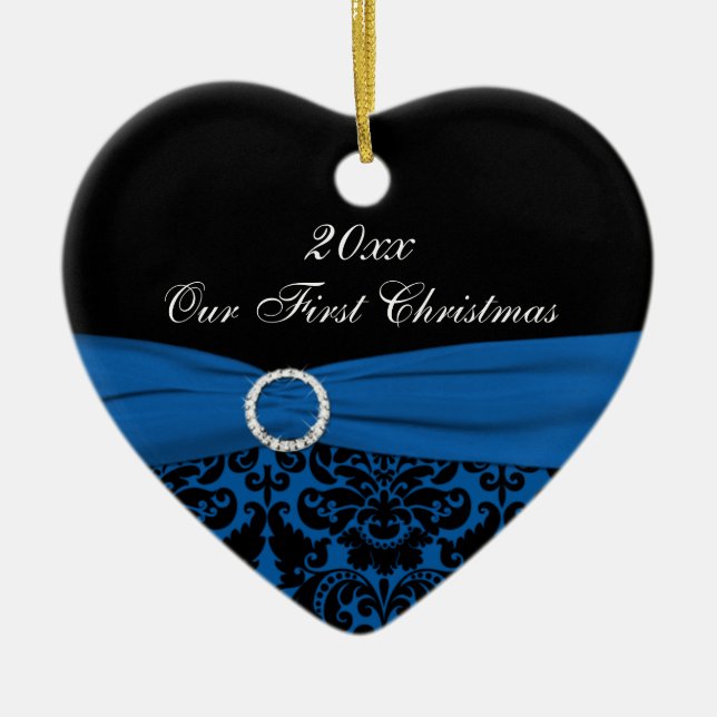 Ornamento De Cerâmica Nosso Primeiro Pedido de Manutenção de Natal (Frente)