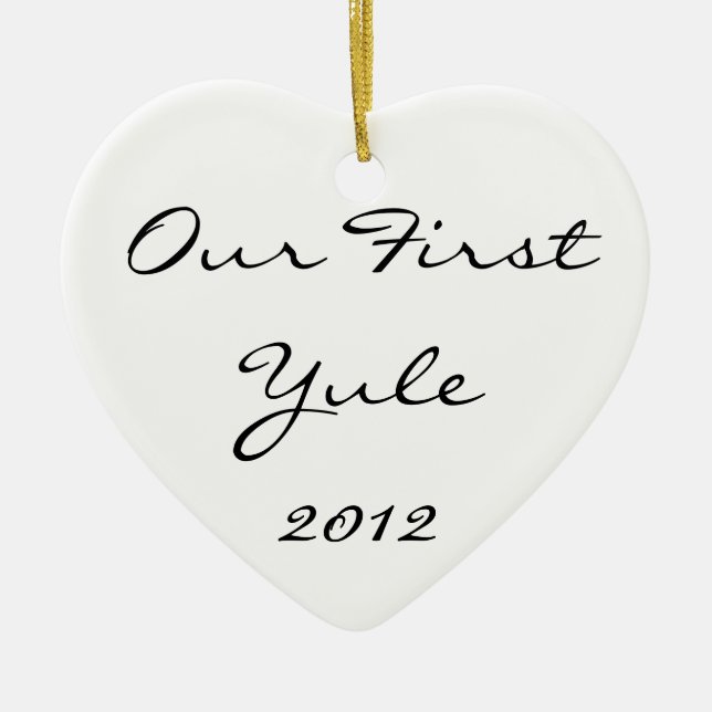 Ornamento De Cerâmica Nosso primeiro Yule (Frente)