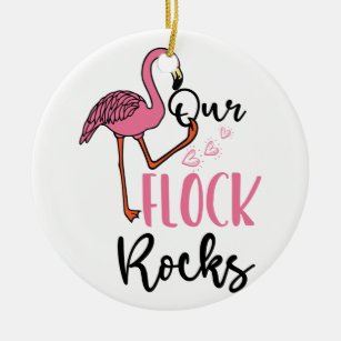 Ornamento De Cerâmica Nosso Vovô Flamingo Rosa Rosa Flamingo