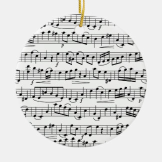 Ornamento De Cerâmica Notas de Música de Folha