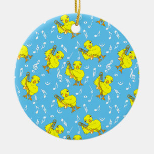 Ornamento De Cerâmica Notas de música de Pintinho Trombone