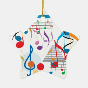Ornamento De Cerâmica Notas musicais
