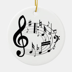 Ornamento De Cerâmica Notas musicais