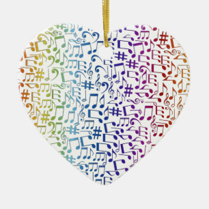 Ornamento De Cerâmica Notas Musicais Coloridas Dançantes Amantes da Músi