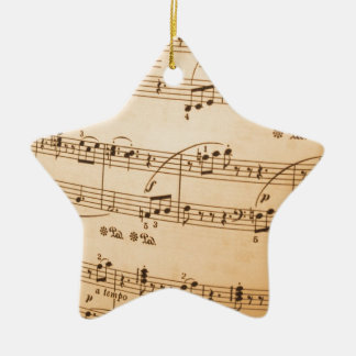 Ornamento De Cerâmica Notas Musicais de Fundo
