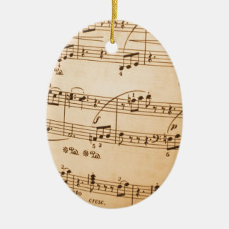 Ornamento De Cerâmica Notas Musicais de Fundo