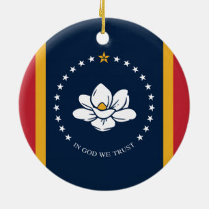 Ornamento De Cerâmica nova bandeira do Mississípi usa mag dos Estados U