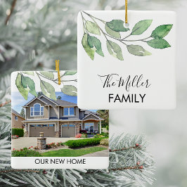 Ornamento De Cerâmica Nova Casa de Fotografias Personalizadas