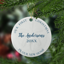 Ornamento De Cerâmica Nova Casa do Dólar de areia Primeiro Natal