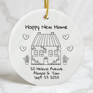 Ornamento De Cerâmica Nova Casa Personalizada Movendo Casa