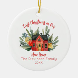 Ornamento De Cerâmica Nova Foto para Casa do 1º Natal