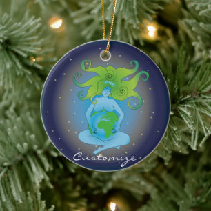 Ornamento De Cerâmica Nova idade Gaia Deusa Thunder_Cove
