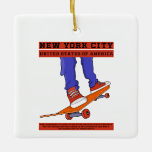 Ornamento De Cerâmica Nova Iorque, EUA Legal skate