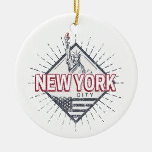 Ornamento De Cerâmica Nova Iorque EUA Vintage EUA Souvenir