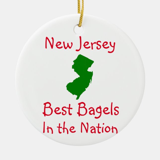 Ornamento De Cerâmica Nova Jersey Best Bagels Cerâmica Ornament (Frente)