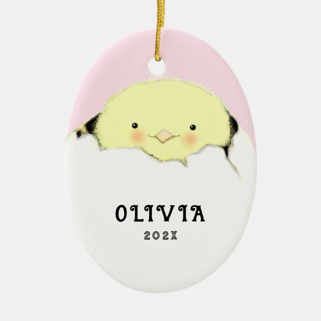 Ornamento De Cerâmica Nova Menina (Frente)