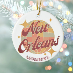 Ornamento De Cerâmica Nova Orleans City Louisiana Retro Vintage
