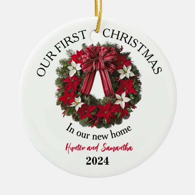 Ornamento De Cerâmica Nova Ornação Personalizada de Natal para ruas (Frente)