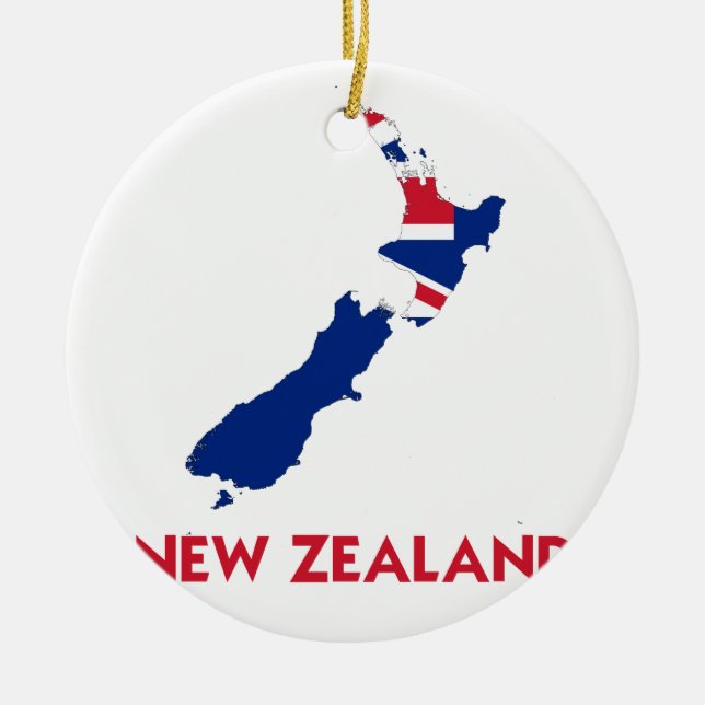 ORNAMENTO DE CERÂMICA NOVA ZEALAND MAP (Frente)